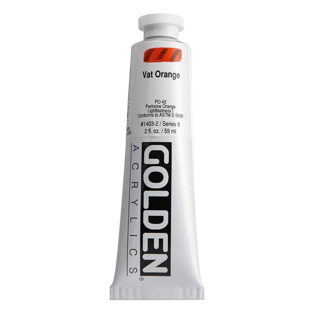 Golden Heavy Body Acrylic Tube 2oz Vat Orange